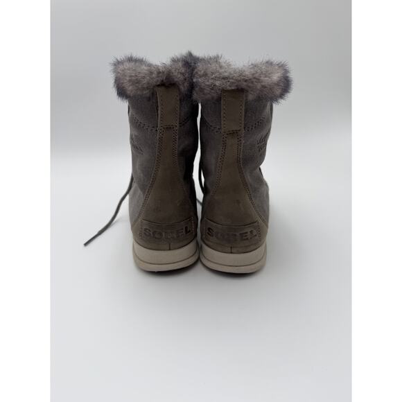 Sorel Winter Boots Womens 7.5 Explorer Joan Gray Suede Faux Fur NL3039-052 - Picture 3 of 8